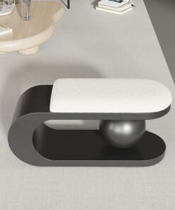 Merry Moments Nordic Creative Bench Boucle Bench Shoe Rack Bench Entryway Bench End of Bed Bench Door Seat Decorative Footstool for Entryway Living Bedroom Study Retail Silver Ball H45xL100xW35 cm - Image 3