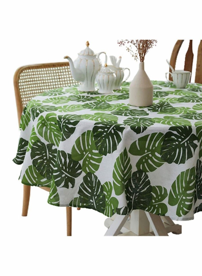 KASTWAVE Pastoral Square Tablecloth, 55 x 55 Inch Linen Fabric Table Cloth Washable Table Cover with Dust Proof Wrinkle Resistant for Restaurant Picnic Indoor and Outdoor Dining