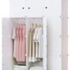 WALALLA 12-Cube Portable Wardrobe Combination Armoire Storage Cube Closet Organizer Shelves, Stackable Plastic Storage Cubes, Ideal for Home, Bedroom, White