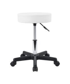 LA PERLA TECH  Round Rolling Stool PU Leather Height Adjustable Swivel Drafting Work SPA Medical Salon Stools Chair with Wheels