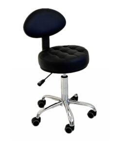 LA PERLA TECH  Professional Swivel Stool Chair Height Adjustable Saddle Stools with Wheels Stool with Black PU Synthetic Leather Seat Adjustable Height 45-58 cm support up weight 160 KG Adjustable Stool