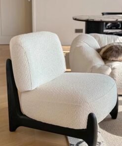 Alternative view of Raffine Multipurpose Use Modern Armless Design Single Sofa Ergonomic Fluffy Backrest Living Room Chair Wide Seat Solid Wood Frame Reading Chair Leisure Chair 63x67x80 cm