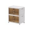 keke 2 Layers Multi-Functional Foldable Storage Cabinet with Doors and Wheels (196L)