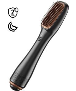 DOSCHER 1200 Watt Hair Dryer Brush Ceramic Dryer And Styler 2 In 1 Professional Black/Beige 1200W