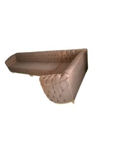 Maharat Al Bahar Brand New L-Shape Sofa Set – Premium Joot Fabric, 390x190 cm, Elegant Brown