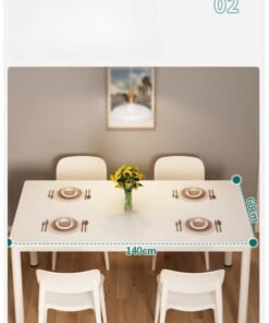 Alternative view of AIWANTO Modern Dining Table – Solid Wood Top with Reinforced Steel Legs, 140×60×75 cm, Easy-to-Clean Surface, Dual-Use for Dining & Home Office