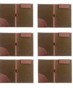 NJ OVERSEAS NJ Restaurant, Hotel Guest Check Bill Presenter Holder, Bill Folder, Leather Folder with pen strap, Magnetic Paper Holder Brown (6)