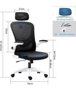 JCB CHIC Office Chair Ergonomic Desk Chair, High Back Gaming Chair, Big and Tall Reclining chair Comfy Home Office Desk Chair Lumbar Support Breathable Mesh Computer Chair Adjustable Armrests