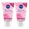 Nivea Face Wash Micellar Rose Care with Organic Rose All Skin Types 150ml Pack of 2