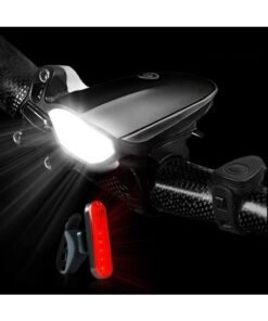 Lyaxm Bicycle Light Set,Bicycle LED Power Beam Front and Back Light, Bike Light Front and Back, USB Bicycle Light with Loud Horn, 3 Lighting Modes Waterproof Cycling Light Bike tail light,Rechargeable Bicycle Led Headlight Front Lamp