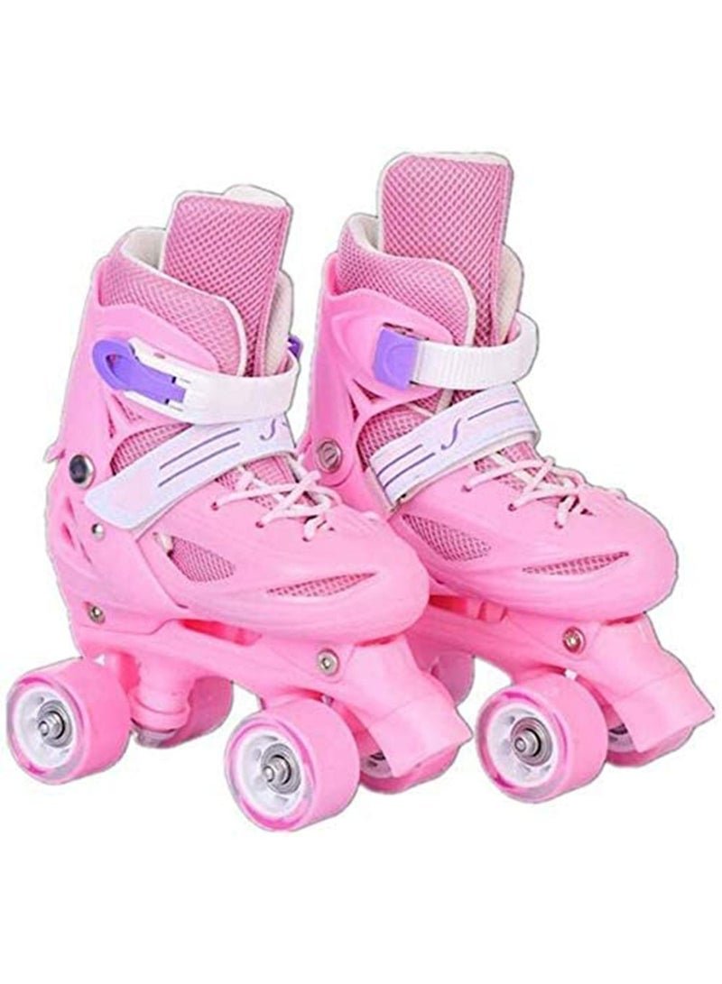 LIMOS Roller Skates Shoes, Double Rows 4 Wheels with Adjustable Size AREA for Boys And Girls (Pink L(39-42))