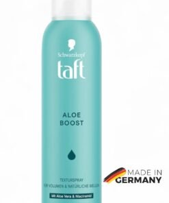 Schwarzkopf TAFT Aloe Boost Texture Spray 150 ml | Volumizing & Wave-Enhancing Hair Spray with Aloe Vera & Niacinamide | Silicone-Free, Vegan, PETA Certified