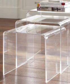 Alternative view of TPGP Acrylic Clear Nesting Tables, Coffee Table, End Table, Living Room Table, Adjustable Coffee Corner Table (1 set Of 3 Pcs) (40 Cm Big) (35 Cm MED) (30 Cm SML)