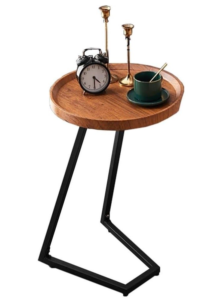 DubaiGallery Side table simple and modern corner sofa aesthetic standing table oval coffee table tea table wood floor design home furniture
