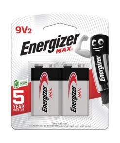 Energizer Max Alkaline 9V Batteries – Pack of 2 White/Black
