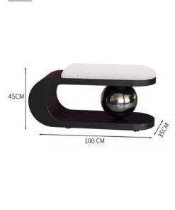 Merry Moments Nordic Creative Bench Boucle Bench Shoe Rack Bench Entryway Bench End of Bed Bench Door Seat Decorative Footstool for Entryway Living Bedroom Study Retail Silver Ball H45xL100xW35 cm - Image 4