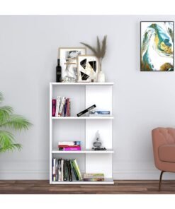 MODERN HOME Wooden Bookcase with 4 Shelves – 110 cm, Brown, for Living Room, Bedroom & Office