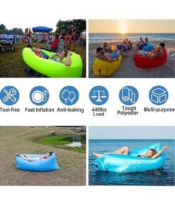 KLNAMAEAAN Outdoor portable inflatable waterproof beach air bed air bed sofa.Inflatable Lounger Air Sofa Hammock for Outdoor, Travelling, Camping, Hiking, Picnic - Image 4