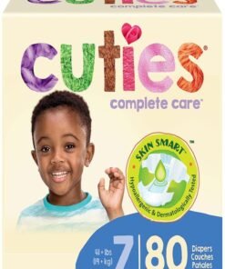 Cuties | Skin Smart, Absorbent & Hypoallergenic Diapers with Flexible & Secure Tabs | Size 7 | 80 Count