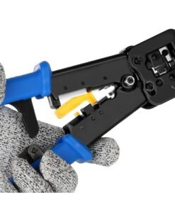 Alternative view of 43 Pcs Crimp Tool Kit Cat6 RJ45 Crimping Tool with RJ45 Cat6 Pass Through Connectors, Covers, Wire Punch Down Cutter and Network Cable Tester