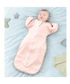 joybuy Baby Swaddle Wrap Size M, BABY Sleep Sack, Baby Sleeping Bag With Arms, Newborn Swaddle Blanket Wrap 2 Way Zipper Unise, Suitable For 3-9 Months Baby, 70CM, Suitable for Baby 5-7.5kg（Pink）