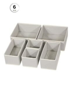 HM2A Foldable Cloth Storage Box Closet Dresser Drawer Organizer Fabric Baskets Bins Containers Divider with Drawers for Clothes, Underwear, Socks, Clothing, Set of 6
