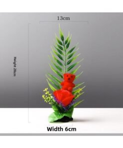 High-end Hotel Plate Decoration Supplies Decoration Plate Decoration Flower Simulation Decoration Cold Dish Platter Artistic Dish Western Food Banquet Decoration-Specifications:Rose Tree Bear-Color:Default