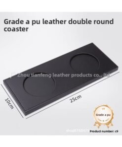 High-End Leather Business Meeting Tea Coaster With Pen Slot Coaster Office Supplies Hotel Mineral Water Coaster Table Mat