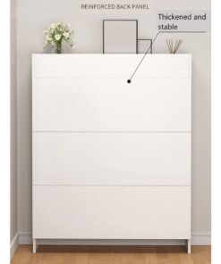 JOMILA Tipper shoe cabinet solid wood legs ultra-thin home narrow door indoor good-looking bedroom against the wall dustproof dormitory simple shoe cabinet 100 * 17 * 115CM - Image 4