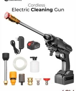 Eworld 48V Cordless Portable Washer Electric Cleaning Gun with 3 in 1 Adjustable Nozzle for Washing Car and Floors