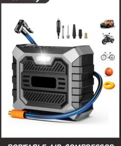LENND Tire Inflator Portable Air Compressor DC 12V Portable Air Compressor with Digital Pressure Gauge Air Pump for Car Tires Car Accessories Motor Bike