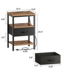Alternative view of Sharpdo Bedroom with Charging Socket Bedside Table/Living Room Sofa Mobile Power Supply, Non-Woven Storage Side Table 40*30*60cm