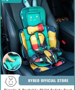 Bybeo Auto Child Safety Seat Simple Car Portable Seat Belt, Foldable Car Seat Protection Travel Accessories for Kids 0-12, Car Seat Liner for Toddlers 3-5