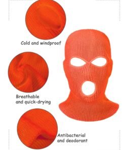 SOLARAE 3 Hole Full Face Cover Winter Outdoor Sport Knitted Face Cover Ski Adult Balaclava Headwrap Full Face Mask Motorcycle Cycling Snowboard Gear - Image 5
