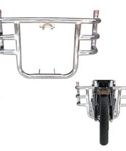 Alternative view of OZANGO Z5 Bike Bullet Heavy Safety 3 Bend Bar-Rod Stylish Front Airfly Leg Guard Chrome Compatible for RE Classic Battle Green 500