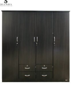 SULSHA "Elegant 4-Door Wooden Wardrobe: Timeless Storage Solution"Engineered Wood Perfect Modern Stylish Heavy Duty