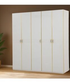 ROYALOAK Phoenix 5 Door Wardrobe – HDF – High-Gloss Finish – Modern & Durable – Freestanding