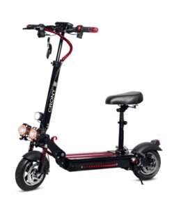 Crony V10 Big Display 1200W Motor Electric Scooter – 45-68KM/H Speed, 20-40KM Range, 10” Off-Road Tires, 48V 12AH Battery, Dual Suspension, Dual Disc Brakes, Foldable Aluminum Frame, Triple LED Headlights, LED Base Lighting, Heavy Duty 120KG Load, Electric Scooter with Seat for Adults, Perfect for Fast Urban Commuting and Outdoor Adventures