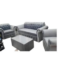 Maharat Al Bahar 5– Seater Sofa Set With Table- 1+1+3- Grey 190x80x80