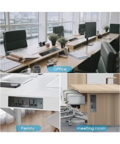 Alternative view of Mahmayi Black BS01 Desktop Socket with USB A/C Port for Office, Home, and Meeting Room 17 cm