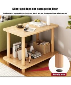 Alternative view of GGEROU Living Room End Table, Sofa Table, 2 Tier Coffee Table with Storage Shelf, Solid Wood Table Legs and Faux Marble Top,Modern Central Table for Living Room Easy to assemble(60 * 30 * 53cm)