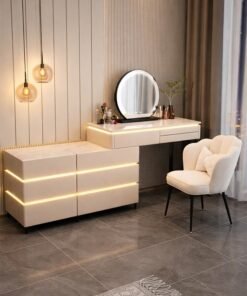 Alternative view of NKX Multifunctional Makeup Vanity Dressing Table with Drawers and Chair 120 CM
