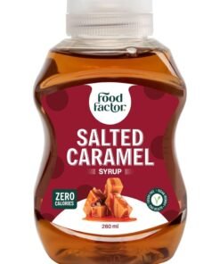 Food Factor Salted Caramel Syrup | Made in Italy | Zero Sugar, Zero Calorie, Gluten Free, Suitable For Vegan, Keto Friendly Use it with Ice Cream, Coffee, Latte, Milkshake (260ml, Salted Caramel)