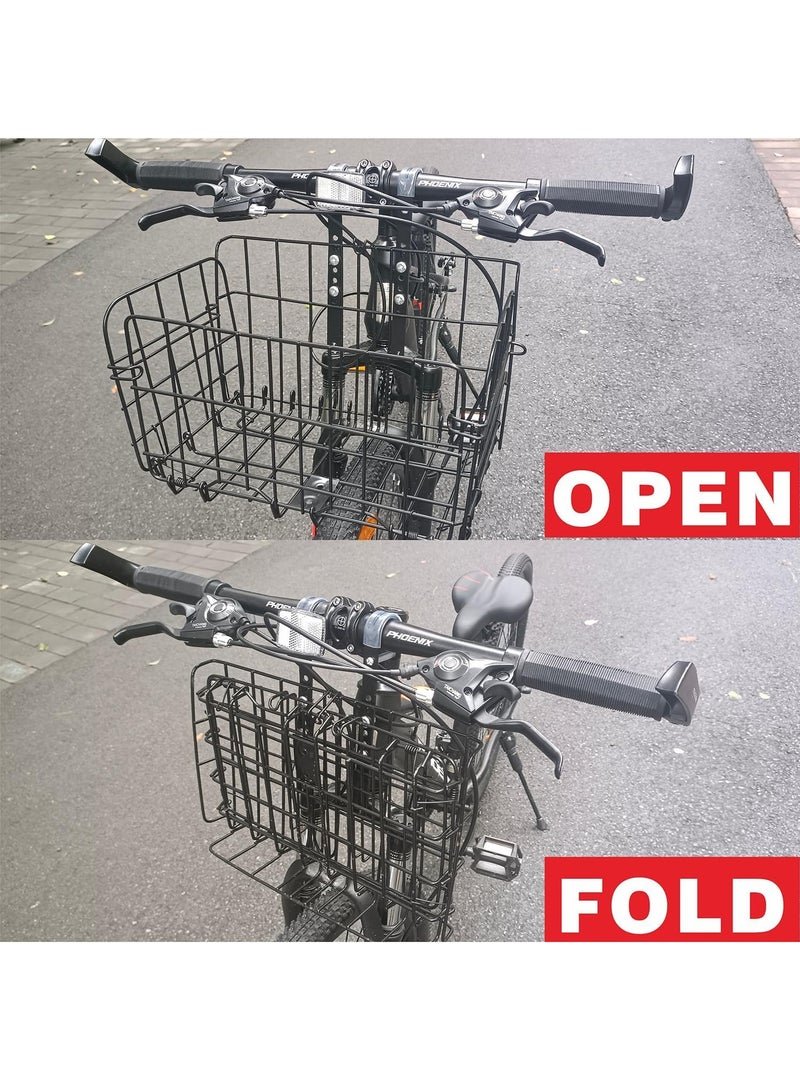 DUNISO Bike Basket With Foldable Design, Large Capacity, Easy Install, Waterproof Inner Bag, Black 13.3x7.8x8.6 in - Image 3