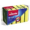 Vileda Tip Top 5 Pieces Medium Dishwashing Sponge, Long Lasting and Durable, for Sensitive Surfaces, . Yellow/Green