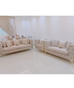 Maharat Al Bahar 6– Seater sofa set With Pillow 1+2+3 Beige 200x90x80cm, 5586195
