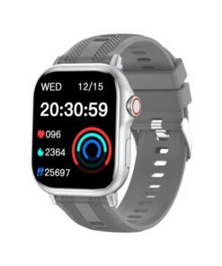 Volynix Smartwatch,  Waterproof Fitness Watch, Bluetooth Calling, Multilingual English Arabic,Zinc Alloy Vacuum Plating, Heart Rate Monitoring, Smartwatch for Men and Women, Gift for Girls and Boys - Silver Gray