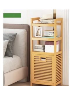 keke Multi-Functional Multi-Layer Large Solid Wood Floor Bathroom Storage Rack 50*30*119CM