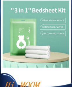 Hi Moon Hotel 4 Pieces Bedding Sheets Set Queen Size Cotton Disposable Bed Sheet Set for Travel