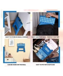 SKY-TOUCH Folding Step Stool for Kids Adults, Portable Collapsible Foot Stools 9 Inch Height, Foldable Plastic Stool for Kitchen, Bathroom, Garden, Indoor, Stool Lightweight Outdoor (Blue)